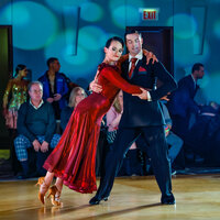 Dance Partners competing in a Dance Showcase at Dancers Studio.