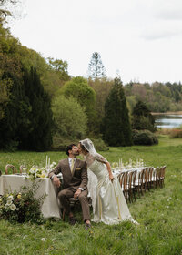 a close up image of a couple almost kissing.