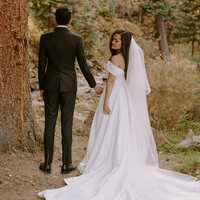 Elegant wedding dress inspiration from the couple's modern wedding at Blackstone Rivers Ranch in Idaho Springs, Colorado.