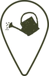 Watering can illustration, highlighting the areas that you can self water along the Wanaka lake.