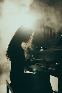 Musical Senior portrait session with epic lighting. Atmospheric. Intimate Wedding, Elopement, and Family Photography NYC, International, and Western North Carolina Area 