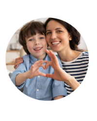 Happy Miji app mom with her son.