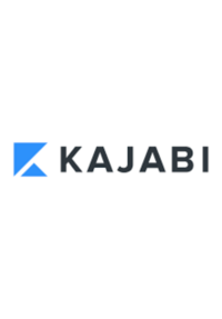 An ipad with a white background and the Kajabi logo - Bloom by bel monili