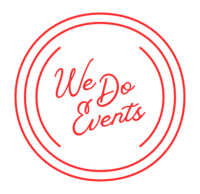 We Do Events stamp logo red