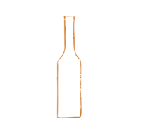 Orange Handdrawn Icon of a Wine Bottle