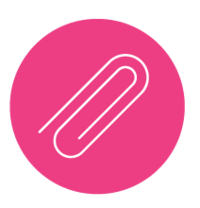pink circle paperclip icon