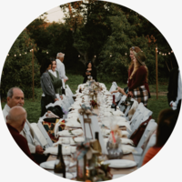 Farm table dinner outside in LA