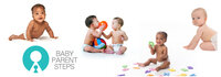 Two babies sitting and playing with balls