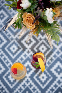 cocktails and floral on spanish tile