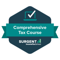 comprehensive tax course badge from surgent