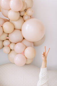 Pastel pink beige neutral balloons