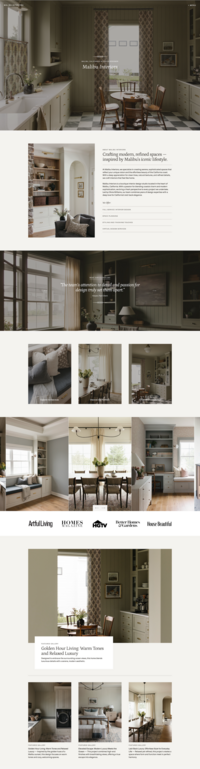 Customizable Showit website templates designed for interior designers, combining clean design with strategic functionality to showcase your portfolio and attract dream clients.