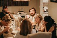 The night we got engaged and someone told a shockingly funny story around the dinner table.
