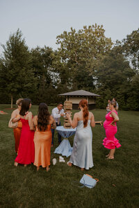 yard games, wedding reception, backyard weddings, tented weddings, micro wedding photographer