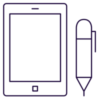 vector design of a tablet and a pen