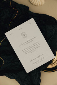 Elegant brand statement card for Martina Bailey Fine Art Photography, showcasing refined, romantic, and soulful messaging for luxury wedding photographers who lead with emotion and capture timeless, heartfelt moments.