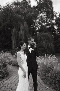 bride and groom kissing during reception