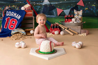 Baby with Baseball Cake