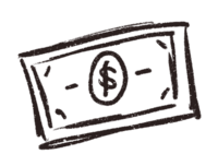 Dollar bill line drawing