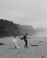 romantic beach wedding portraits