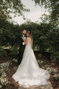 wedding couple holding hands