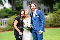 Eleanor Stenner with bride and groom at Birmingham wedding 
