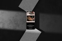 Smartphone showing restaurant reservation page with chef plating food and “Dine With Us” message.