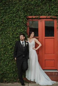 Bride and Groom Photos Plant Wall Jacksonville FL