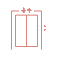 Pink illustration of elevator icon