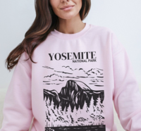 Yosemite National Park Sweatshirt - Light Pink Thumbnail