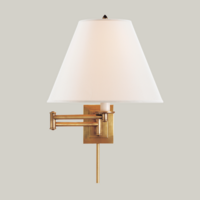 Plug-in brass wall sconce