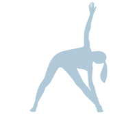 Branded icon of woman in triangle pose