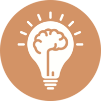 an icon showing a light bulb and a brain inside depicting week 1 of lindsay lovell's course about having the mindset of an investor