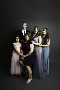 Black and white maternity session in studio in Cullman Alabama