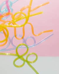 colorful swirly straws