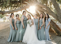Bridal Party photography session at golden hour in riverside California