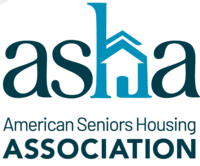 The logo of the American Senior Housing Association, an organization dedicated to promoting the interests of companies involved in senior living communities. The link associated with this image directs to a message from the president of the American Senior Housing Association, published on February 16, 2023.