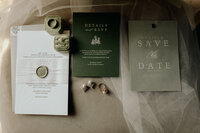 Green Invitation Suite wedding by washington wedding planner