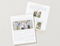 Editable newborn guide template for photographers, including client prep tips, styling advice, and session details.