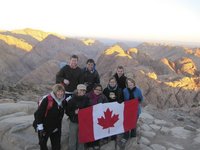A group of Canadian teachers climb to the top of Mt. Sinai in Egypt.