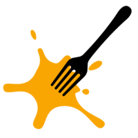 black fork orange paint logo