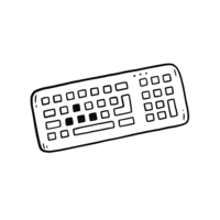 Icon illustration of outlined keyboard