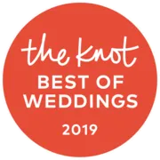 Graphic that reads The Knot "Best of Weddings 2019"