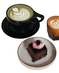 matcha coffee and vegan treat from trilogy kauai