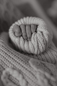 Lifestyle newborn portraits capturing tender moments between baby and parents.
