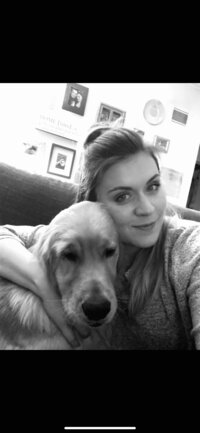 Photo of a cozy dog curled up peacefully – symbolizing safety, regulation, and emotional connection in trauma therapy with Jessie Withers, online across California