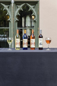 wine staged on table at fowler house