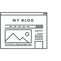 Outline icon of a blog web page graphic, illustrating a simple and efficient way to submit project requests for ongoing support and design.