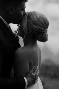 Black and White wedding portrait in Montana