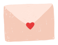 Email icon of an envelope with a heart sticker